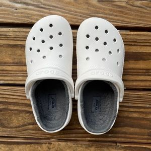 White fleece lined crocs